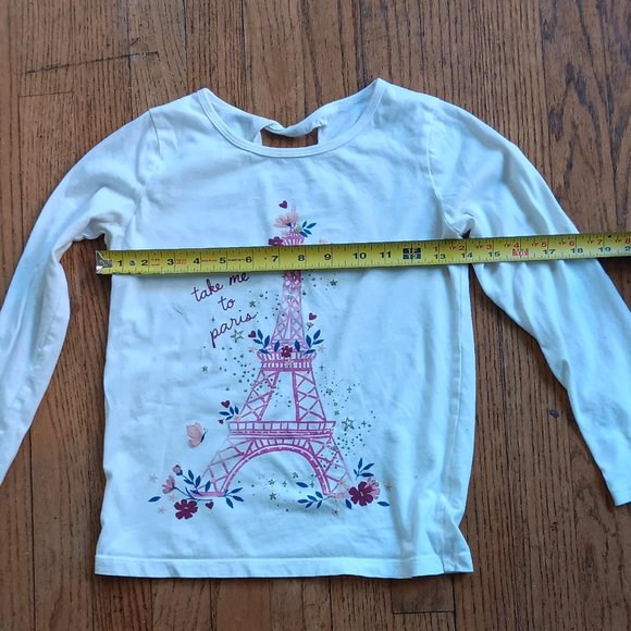Paris Eiffel Tower T-Shirt Blouse, Long Sleeves (Take Me to Paris) Girls 10 - Picture 3 of 4